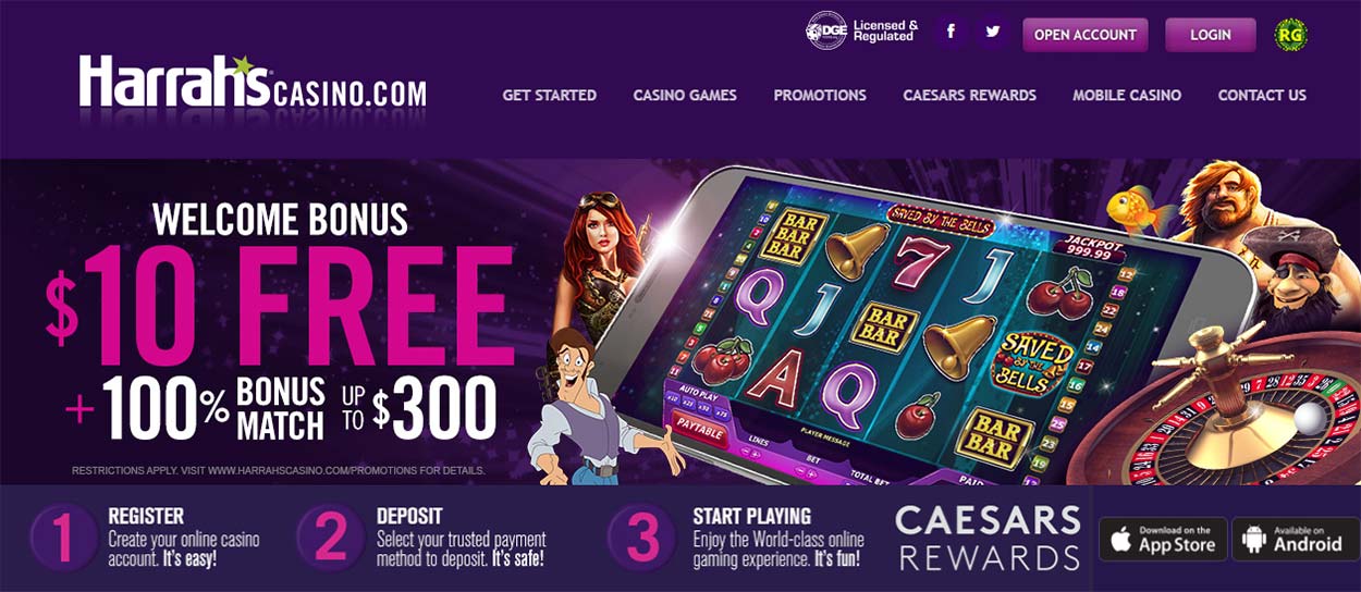 harrah's online casino welcome bonus offer